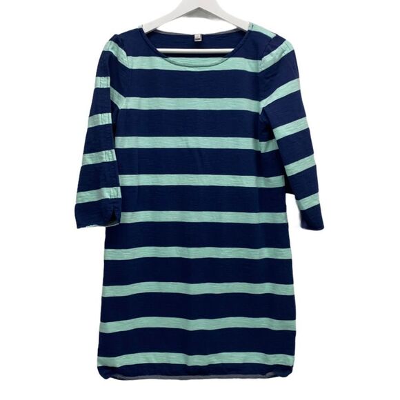 J. Crew Navy & Light Teal Shirttail Dress size Small - Picture 2 of 8